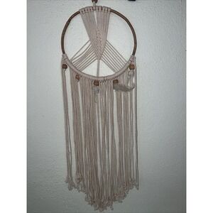 35" x 10" Bohemian Macrame Dreamcatcher Wall Hanging Decor